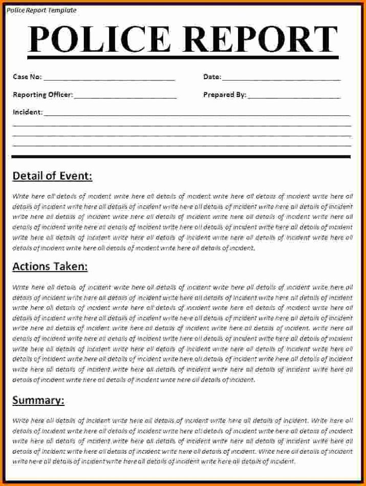 Fake Police Report Template Fresh Police Report Template Archives 2019 Calendar Printable