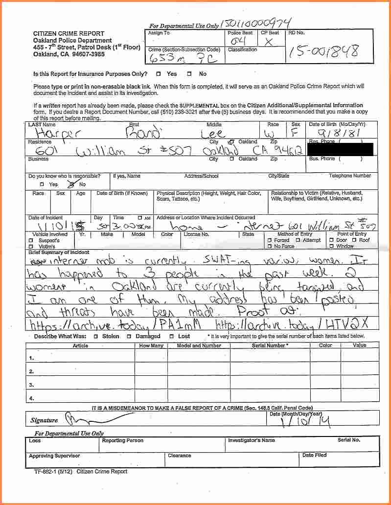 Fake Police Report Template Inspirational 18 Fake Police Report Generator