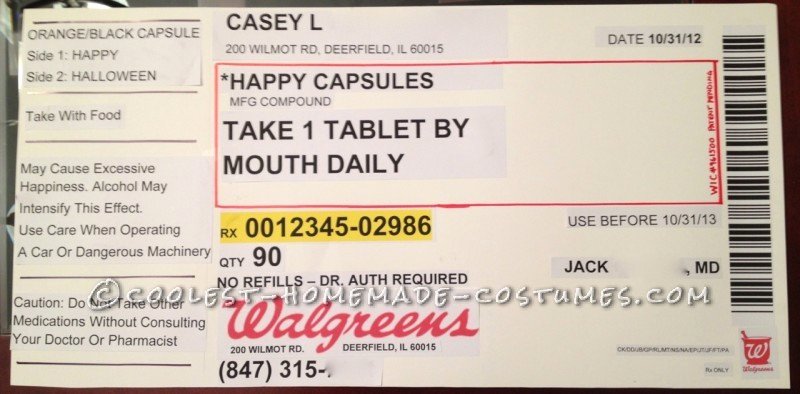 Fake Prescription Label Template Luxury original Homemade Prescription Bottle Costume