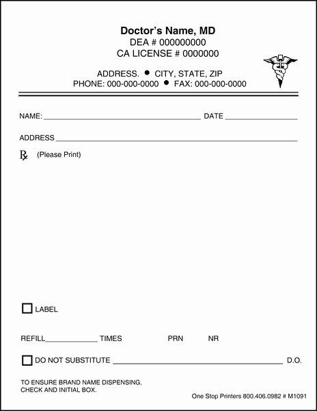 Fake Prescription Pad Template Awesome Doctor S Rx Pads &amp; Slips with Docugard M1091