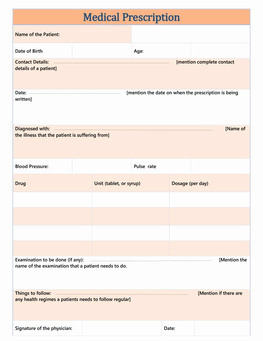 Fake Prescription Pad Template Inspirational 32 Real &amp; Fake Prescription Templates Printable Templates