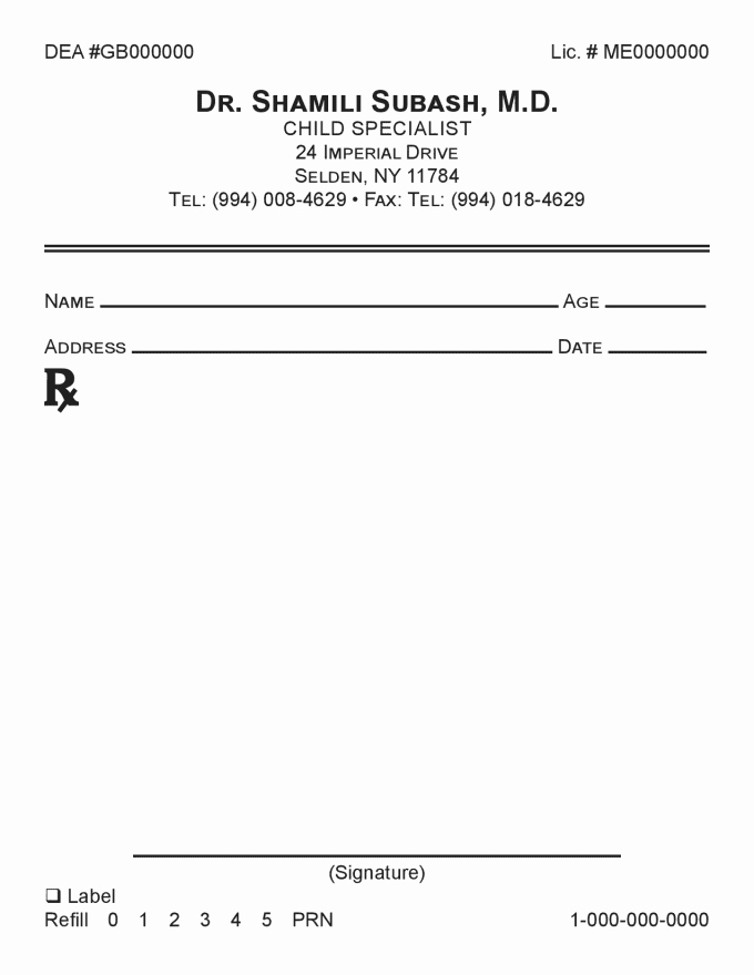 Fake Prescription Template Inspirational Do form Prescription Pad Editable Pdf and Numbering