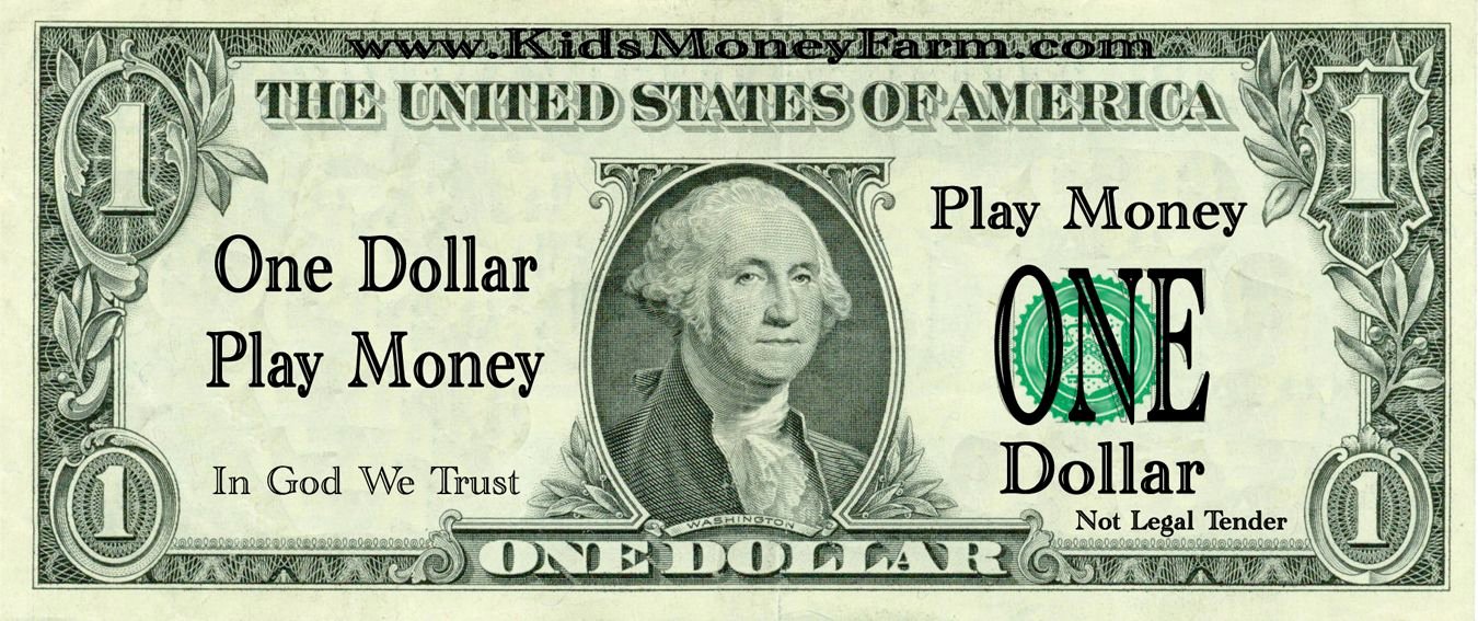 Fake Printable Money Lovely 1 Dollar Bills Fake Money Printables