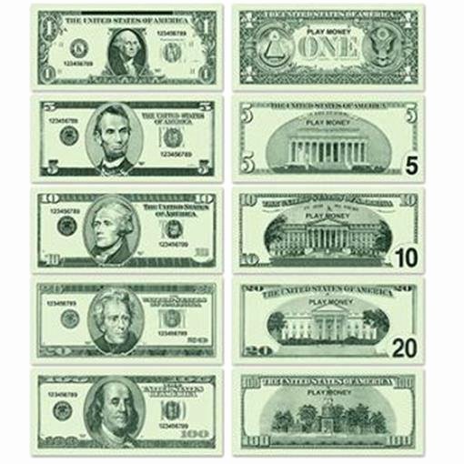 Fake Printable Money Lovely Casino Play Money 20 Of Each $1 $5 $10 $20 $100 Vegas