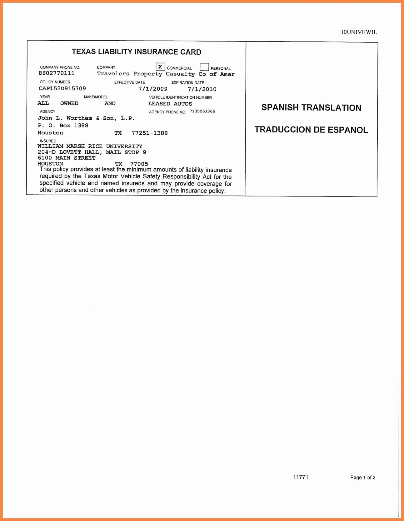 Fake Proof Of Insurance Templates Unique Car Insurance Card Template Free Auto Insurance Card