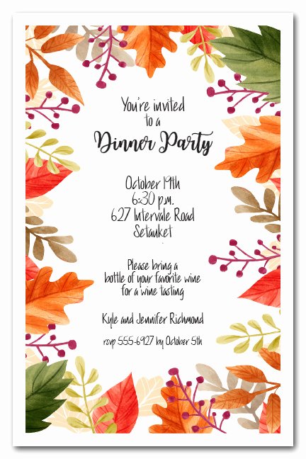 Fall Party Invitation Template Beautiful Beautiful Autumn Leaves Fall Party Invitations