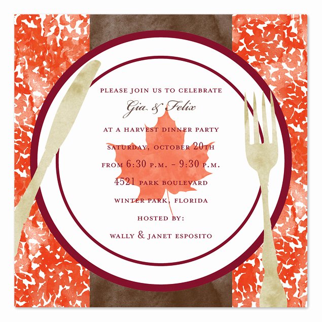 Fall Party Invitation Template Best Of Harvest Dinner Party Invitations by Invitation