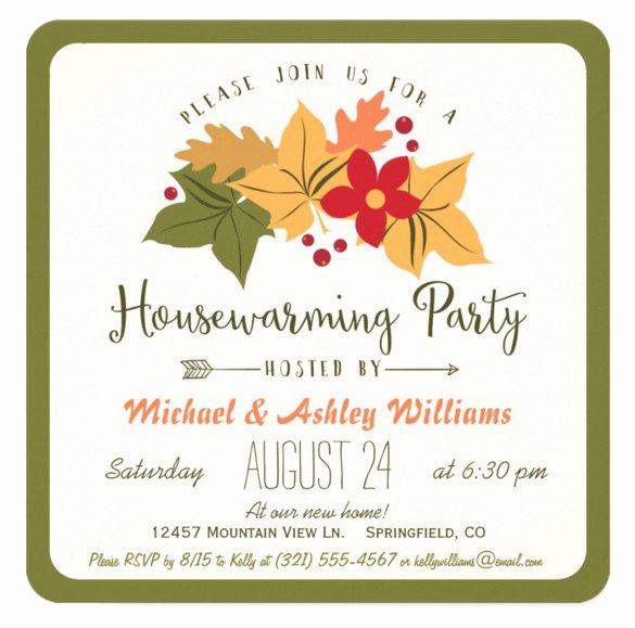 Fall Party Invitation Template Elegant 23 Housewarming Invitation Templates Psd Ai