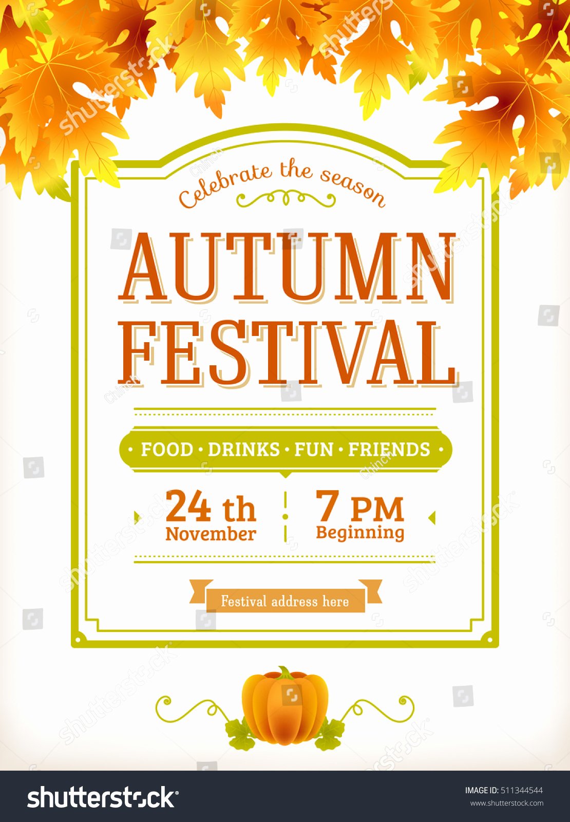 Fall Party Invitation Template Fresh Autumn Festival Invitation Fall Party Template Stock