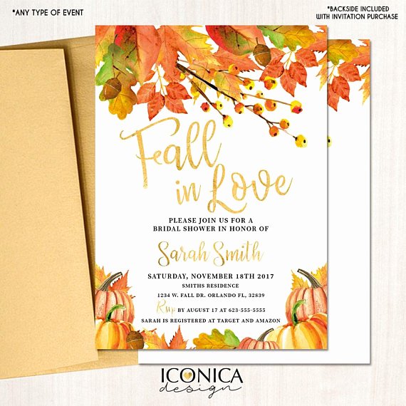 Fall Party Invitation Template Fresh Fall In Love Bridal Shower Invitation Fall Party