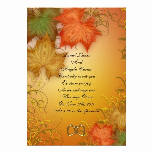 Fall Party Invitation Template Lovely Fall Wedding Invitation or Party 5&quot; X 7&quot; Invitation Card