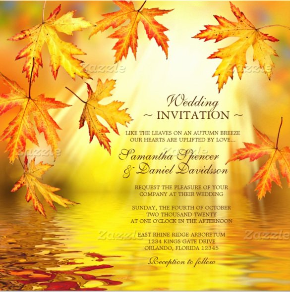 Fall Party Invitation Template Unique 26 Fall Wedding Invitation Templates – Free Sample