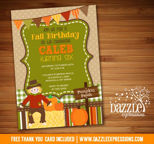 Fall Party Invitation Template Unique Printable Kids Fall Birthday Invitation Pumpkin Patch