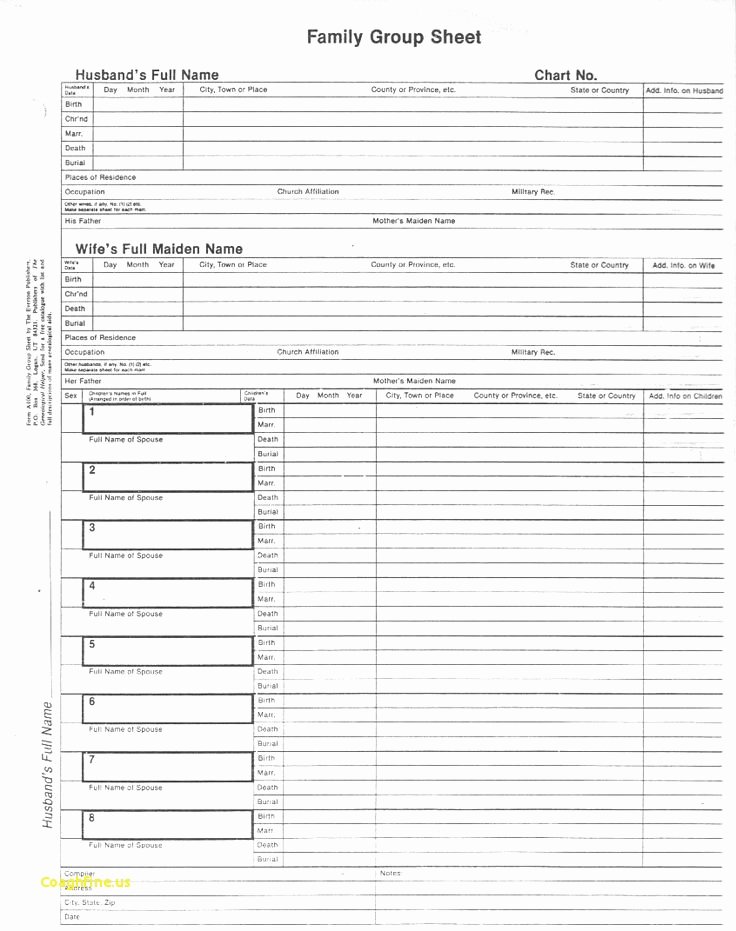 Family Group Template Awesome Family Group Sheet Template Wildlifetrackingsouthwest