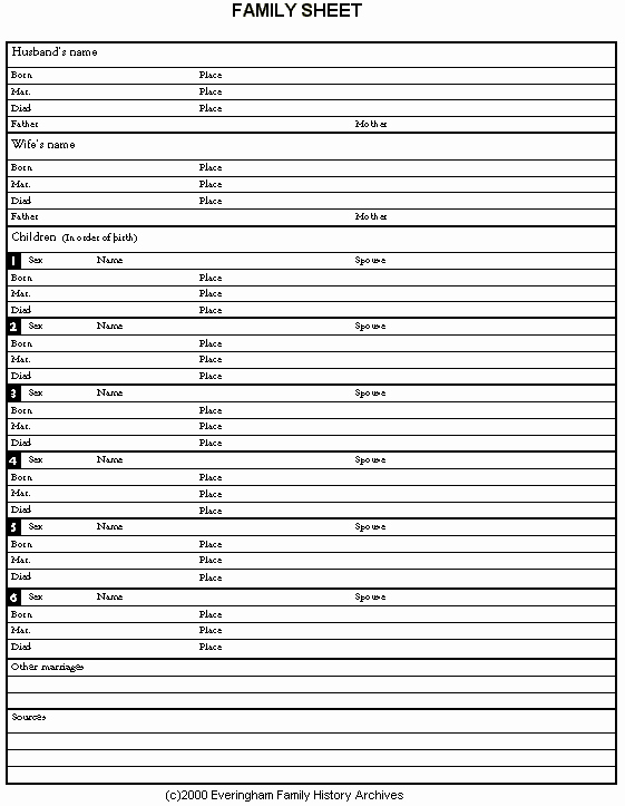 Family Group Template Inspirational Family Group Sheet Template