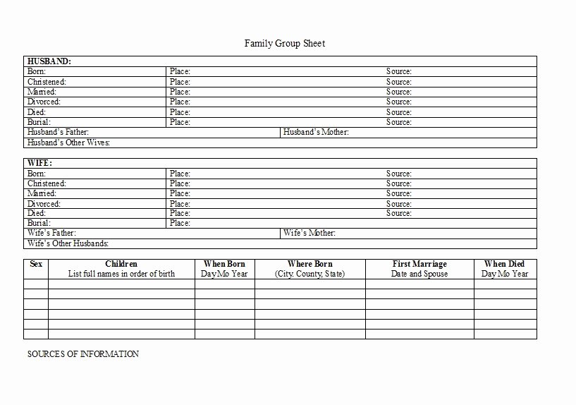 Family Group Template Inspirational Genealogical Research Past Present Future