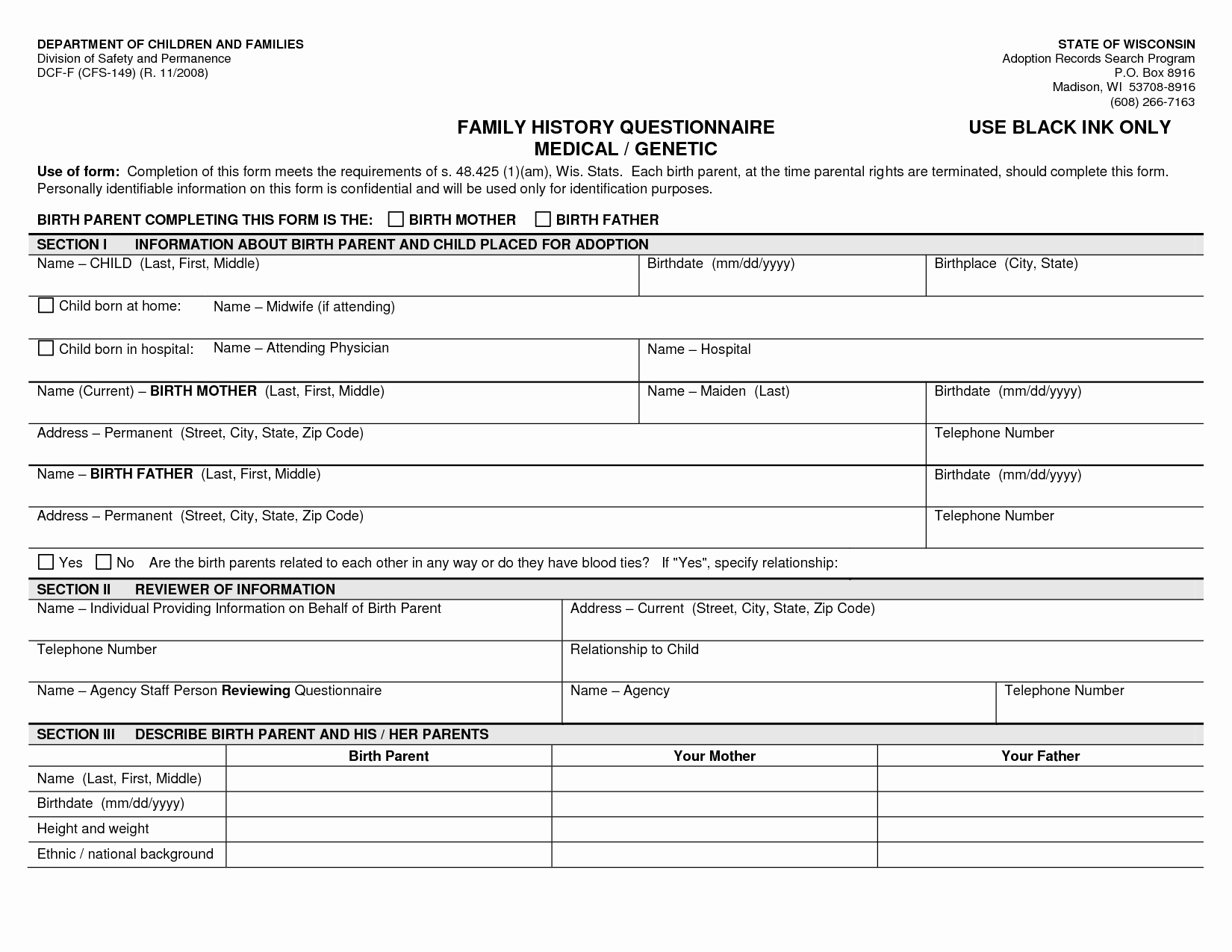 Family Medical History Questionnaire Template Awesome 6 Best Of Family Tree Medical History form Family