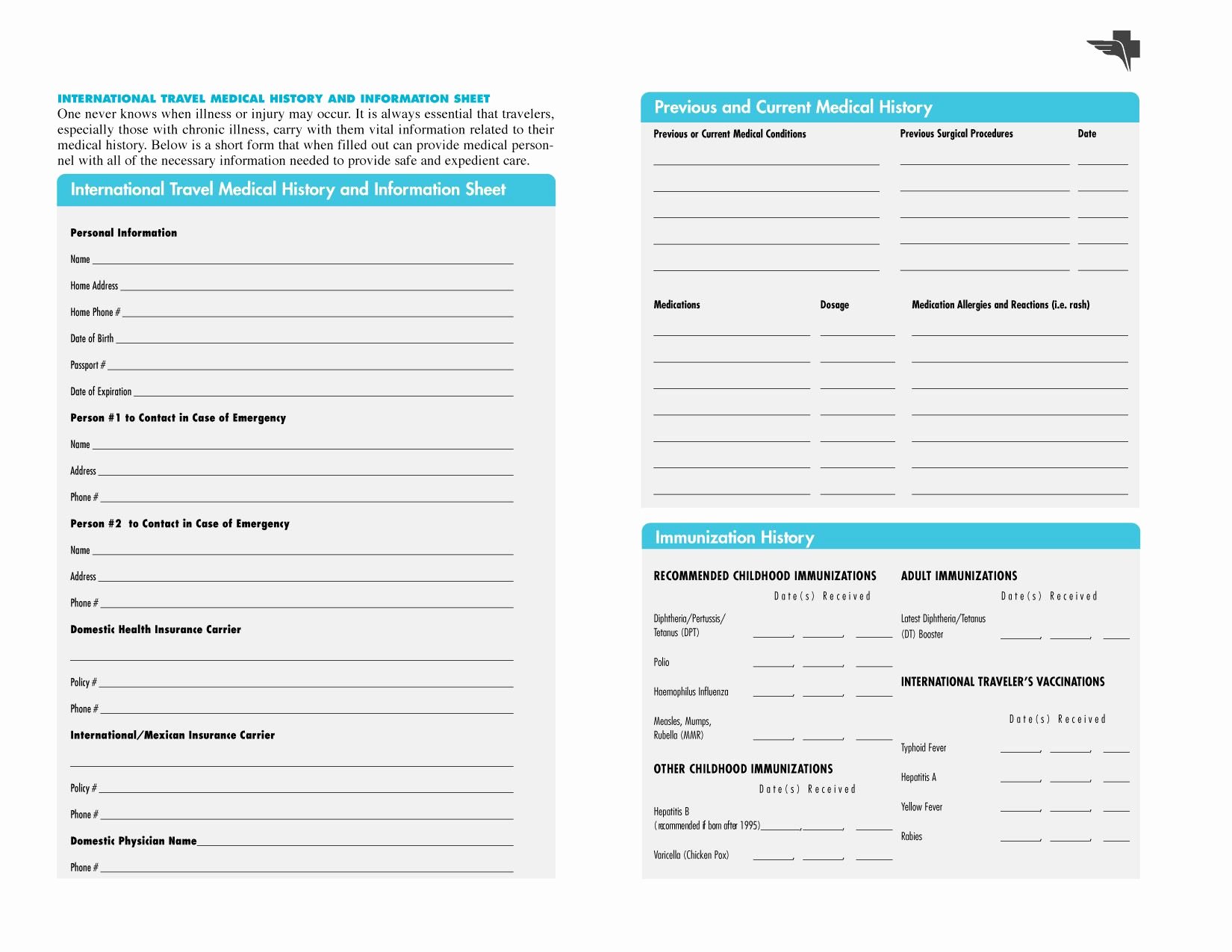 Family Medical History Questionnaire Template Inspirational Free Printables