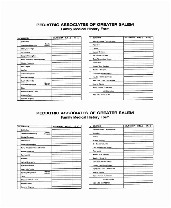 Family Medical History Questionnaire Template Unique 15 Medical History forms