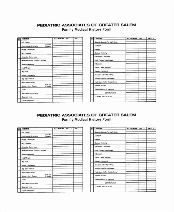 Family Medical History Questionnaire Template Unique 15 Medical History forms