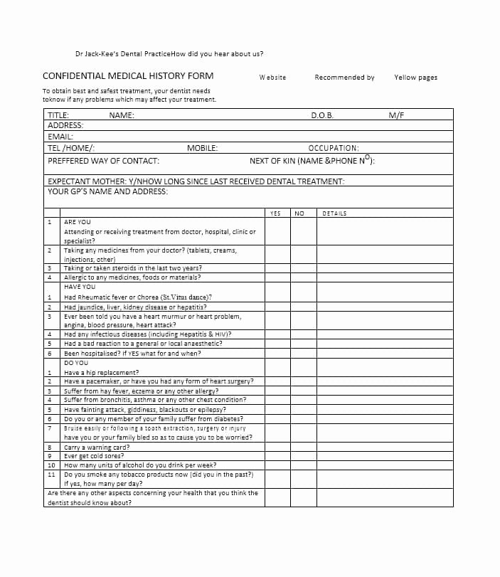 Family Medical History Questionnaire Template Unique 59 Health History Questionnaire Templates [family Medical]