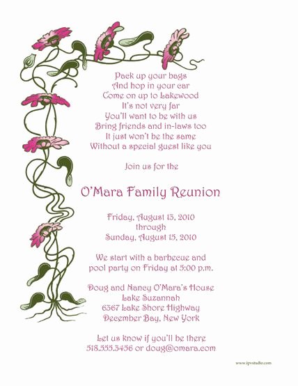 Family Reunion Agenda Template Inspirational Family Reunion Invitations Wording