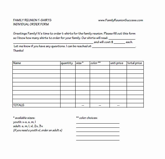 Family Reunion Registration form Doc Lovely Family Reunion T Shirts Design Ideas Slogans and More