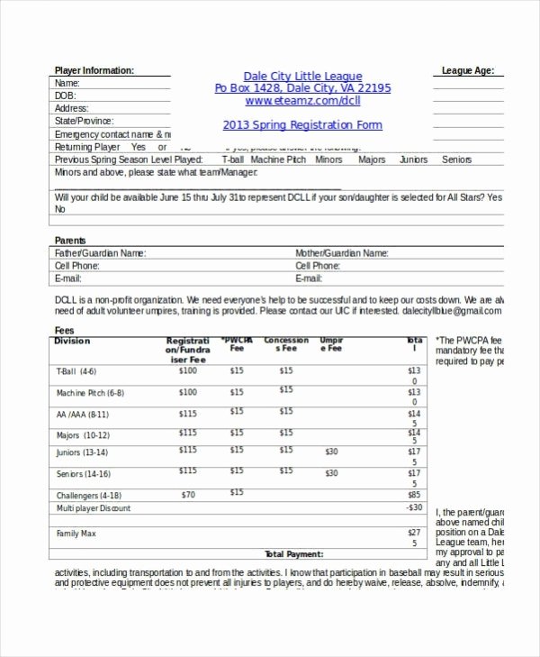 Family Reunion Registration form Doc Lovely Registration form Template 9 Free Pdf Word Documents