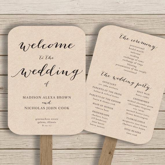 Fan Wedding Programs Templates Beautiful Wedding Program Fan Template Printable by Hopestreetprintables