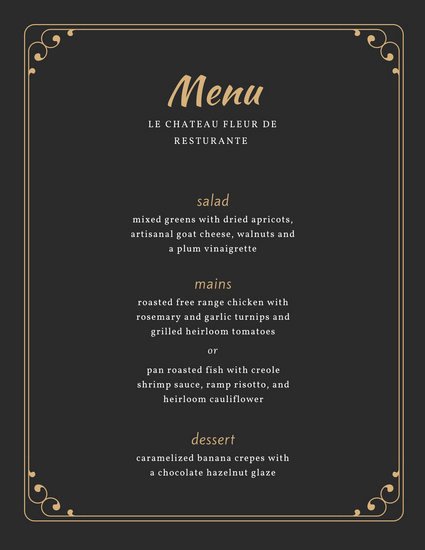 Fancy Menu Template Awesome Customize 70 Fancy Menu Templates Online Canva