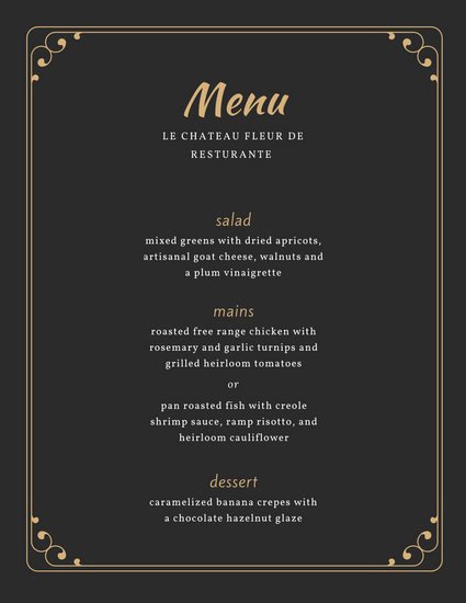 Fancy Menu Template Awesome Customize 70 Fancy Menu Templates Online Canva