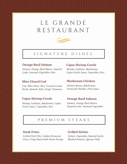 Fancy Menu Template Best Of Customize 67 Fancy Menu Templates Online Canva