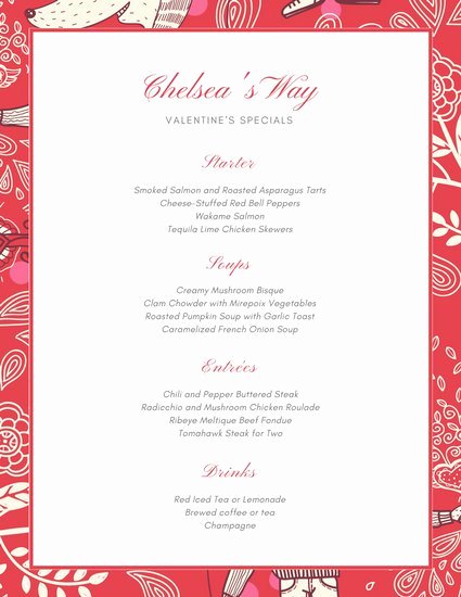 Fancy Menu Template Elegant Red Watercolor Flowers Fancy Menu Templates by Canva