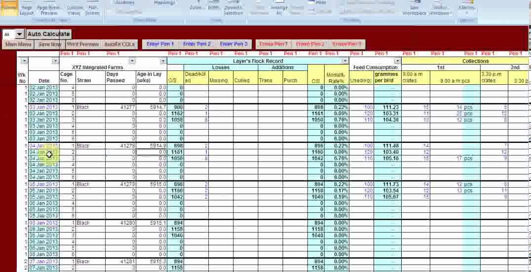 Farm Record Keeping Excel Template Lovely Excel Vb Driven Poultry Layer Farm Manager software