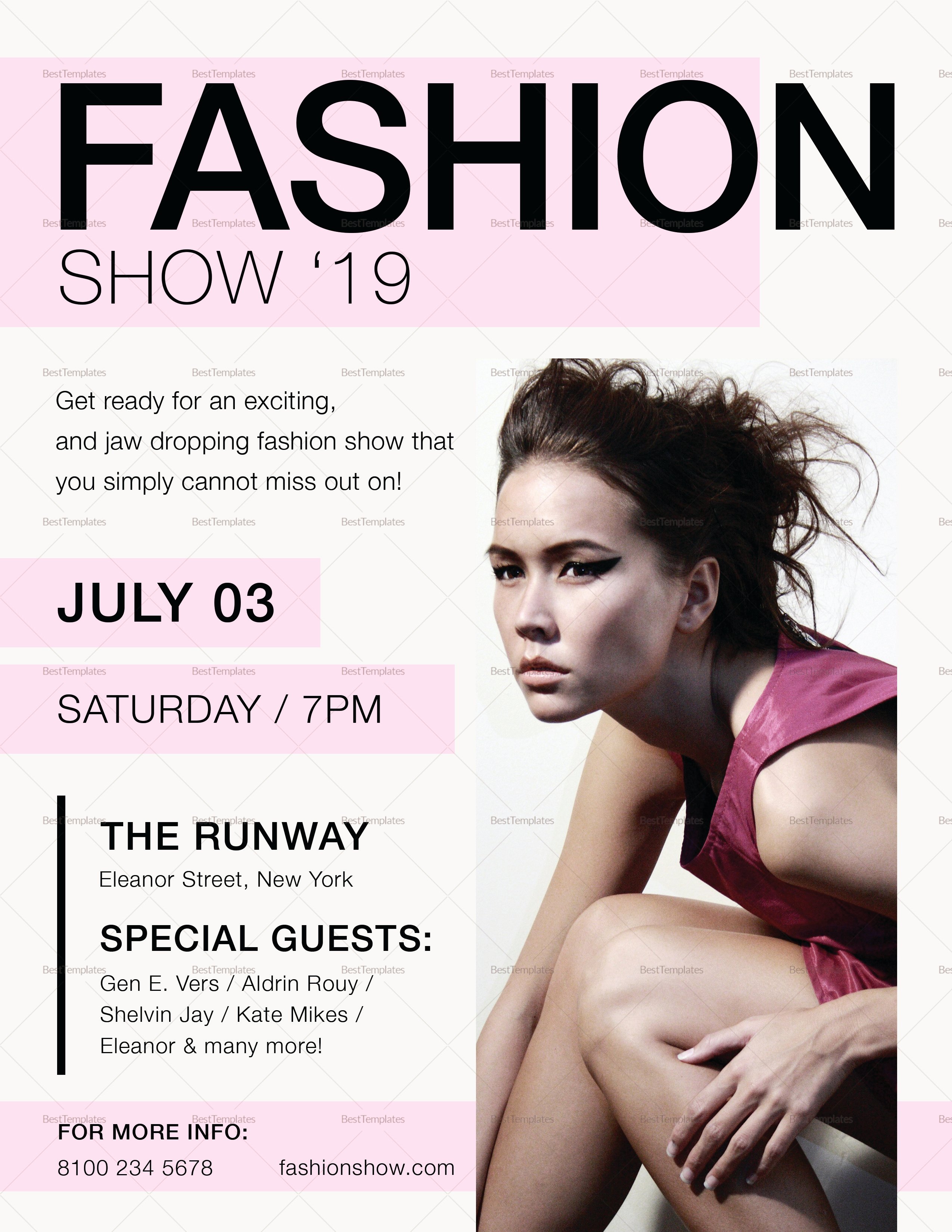 Fashion Show Flyer Template Awesome Fashion Show Flyer Design Template In Psd Word Publisher