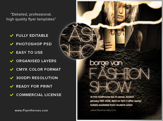 Fashion Show Flyer Template Awesome Fashion Show Flyer Template Flyerheroes