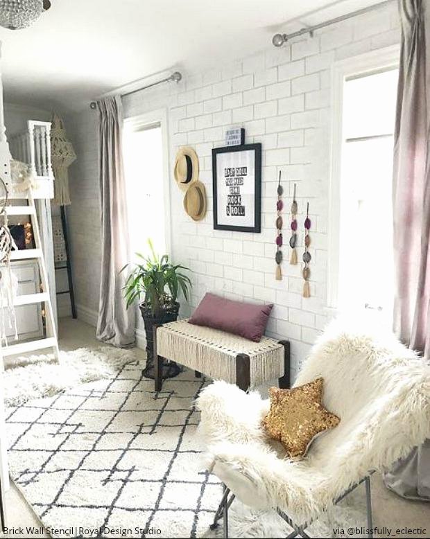 Faux Brick Stencil Fresh Wall Mural Stencils