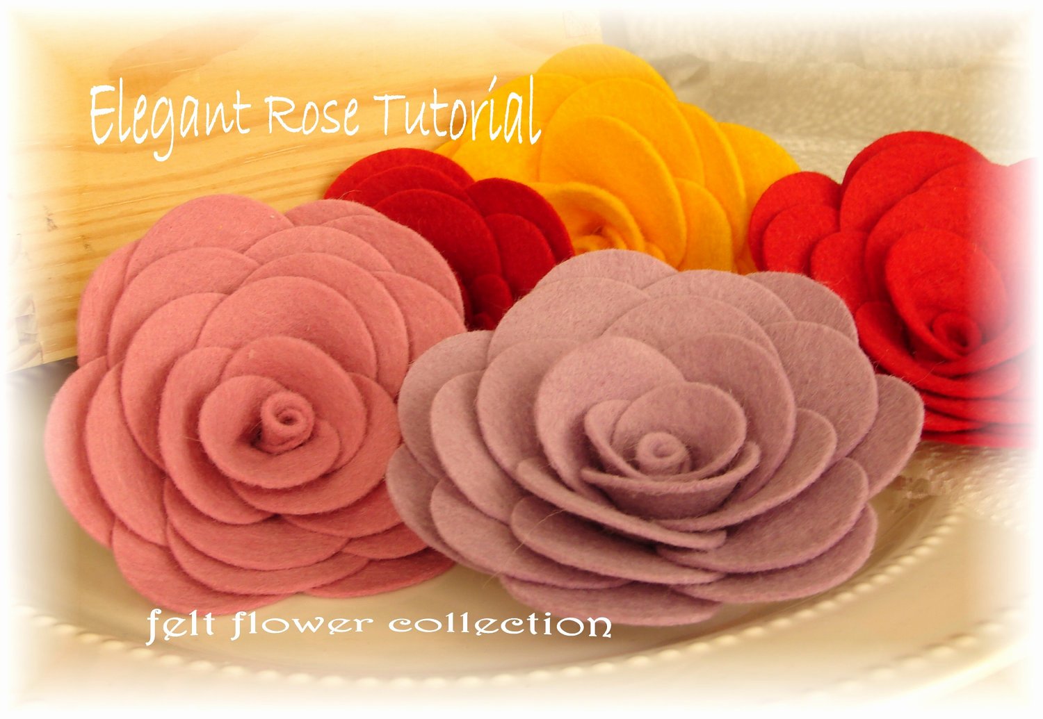 Felt Rose Pattern Beautiful Felt Flower Tutorial Wool Felt Rose by Feltflowercollection