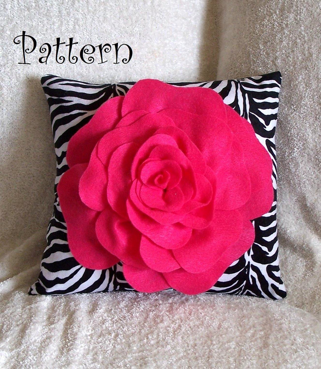 Felt Rose Pattern Beautiful Flower Pillow Pattern Pdf Felt Rose with Bonus Pillow