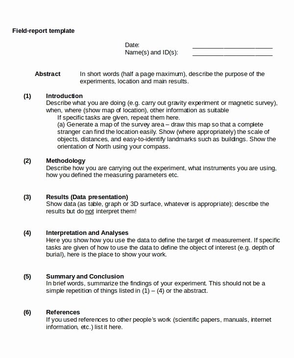 Field Report Example Fresh Memo format Report