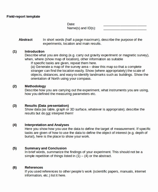 Field Report Example Fresh Memo format Report