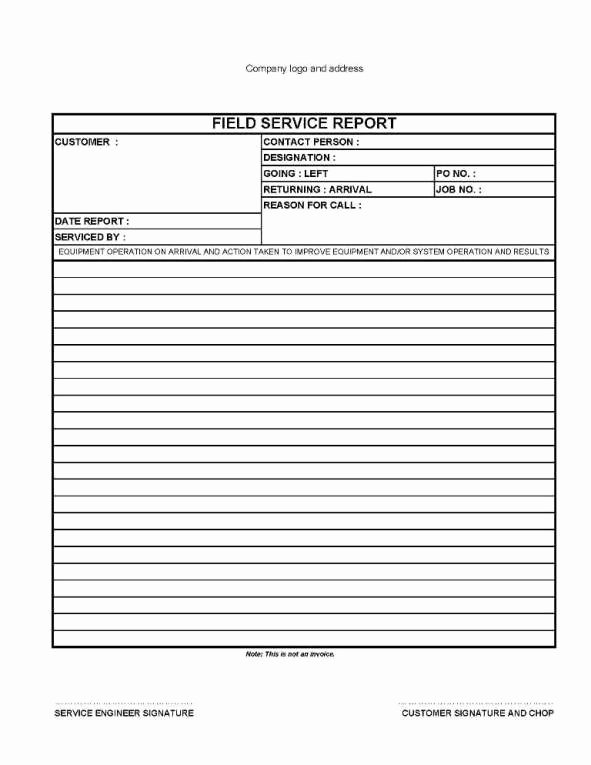 Field Report Example New Request for A Good Sample Field Service Report Plcs