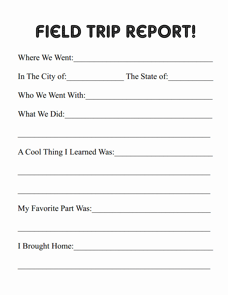 Field Report Template Beautiful Erie Canal Homeschool Field Trip and Report Printable