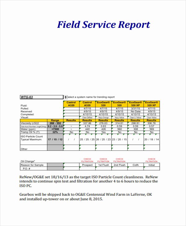 Field Report Template Elegant 19 Service Report Templates Free Sample Example format