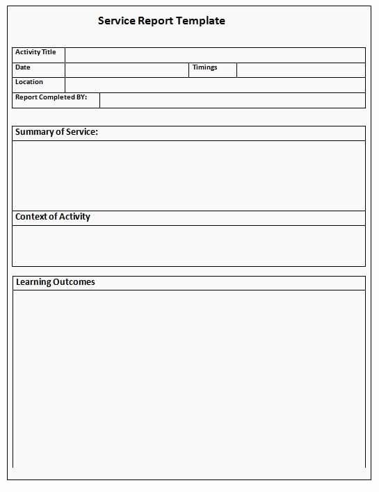 Field Report Template Lovely Service Report Template Free formats Excel Word