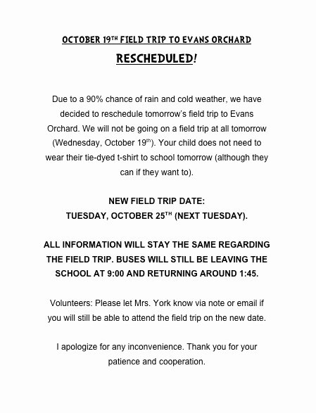 Field Trip Letter Template Elegant Mrs York S Classroom Blog Evans orchard Field Trip