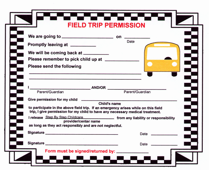 Field Trip Letter Template Elegant Sample Field Trip forms