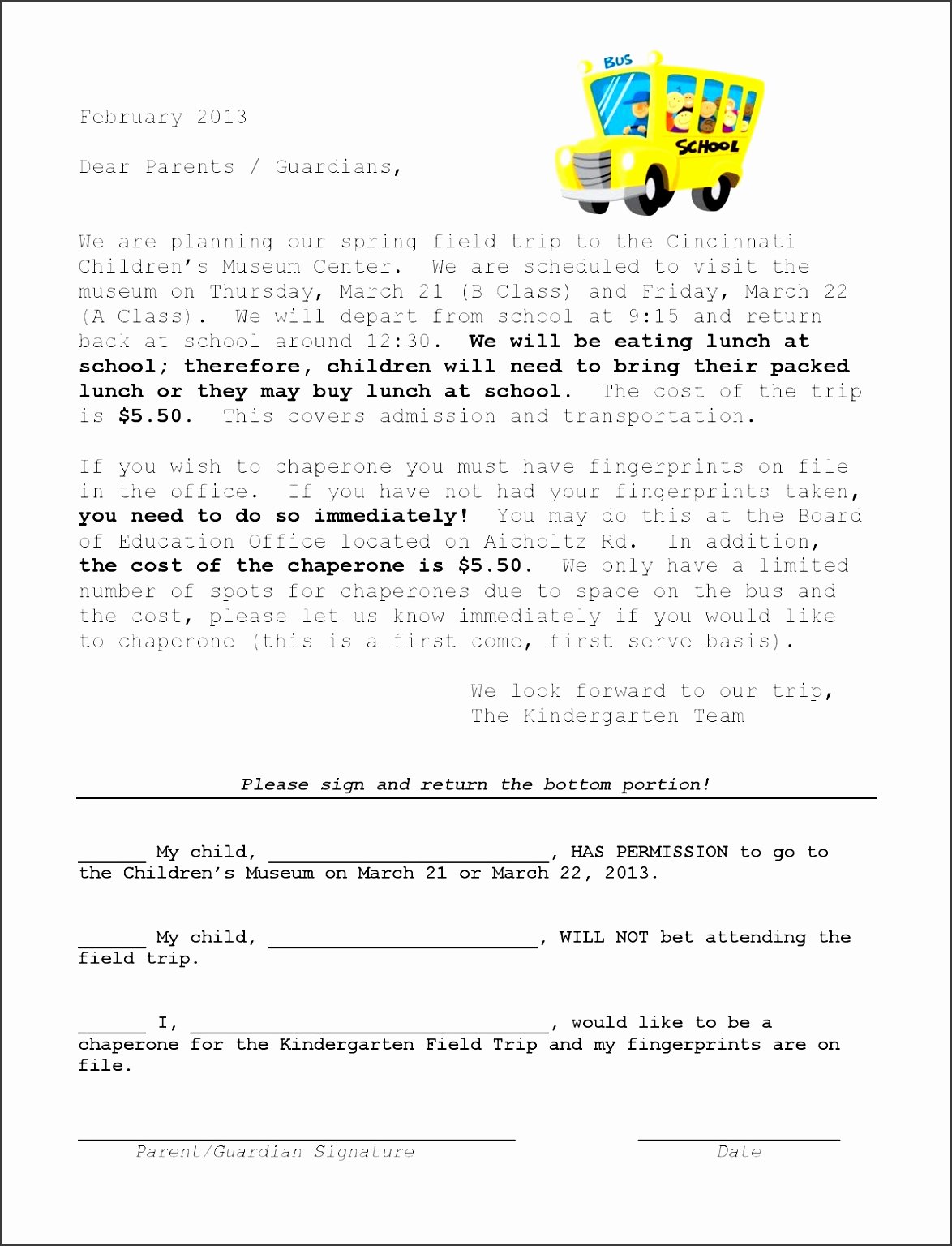 Field Trip Letter Template Lovely 9 Field Trip Permission Slip Template Sampletemplatess