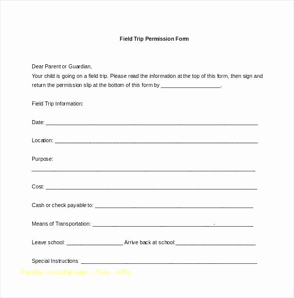 Field Trip Letter Template New School Field Trip Permission Slip