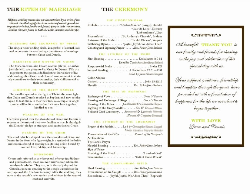 Filipino Catholic Wedding Program Inspirational Filipino Mass Program PapelerÍa Boda Yibol